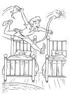 A coloring page of peter pan